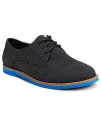 At once masculine and feminine. A brightly-colored EVA sole gives the Jacobz Oxford flats by Madden Girl a feminine pop of brilliant color. At once masculine and feminine. A brightly-colored EVA sole gives the Jacobz Oxford flats by Madden Girl a feminine pop of brilliant color.