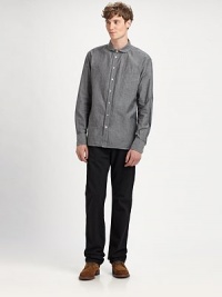 An all-American style made from cotton canvas and featuring back welt pockets.Button closureZip flyBelt loopsBack welt pocketsInseam, about 34CottonMachine washMade in USA An all-American style made from cotton canvas and featuring back welt pockets.Button closureZip flyBelt loopsBack welt pocketsInseam, about 34CottonMachine washMade in USA