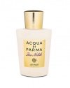 EXCLUSIVELY AT SAKS. Lightweight, sheer formula gently moisturizes the skin, leaving it satiny smooth, soft and fresh. Perfect for use after bath to leave skin delicately fragranced with the scent of Iris Nobile. Made in Italy. 6.7 oz. 