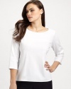 Simple yet elegant, rendered in the softest organic cotton and tailored for a feminine fit.Ballet-neck Three-quarter sleeves Organic cotton; machine wash Imported