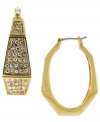 This angular hoop style by Vince Camuto adds pave crystal accents for elegant edge. Crafted in gold tone mixed metal. Approximate diameter: 1-1/4 inches.