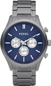 Fossil Men's FS4631 Walter Plated Stainless Steel Smoke Bracelet Blue Dial Watch