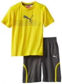 Puma - Kids Boys 2-7 Little Ray Short Set, Yellow, 5