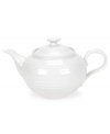 From celebrated chef and writer, Sophie Conran, comes incredibly durable dinnerware for every step of the meal, from oven to table. A ribbed texture gives this white teapot the charming look of traditional hand thrown pottery.