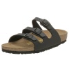 Birkenstock Florida Birko-Flor Triple Strap Sandal,Black,40 M EU