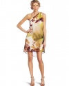 Maggy London Women's One Shoulder Printed Dress