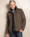 Show off your personal style even when you have to layer up with this handsome heavyweight jacket from Marc New York.