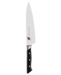 Superior sharpness and excellent edge retention deliver incredible precision in the kitchen. This hand-honed Japanese blade is ice-hardened and effortlessly maneuvered by the western-styled ergonomic grip for optimal comfort. Lifetime warranty. Superior sharpness and excellent edge retention deliver incredible precision in the kitchen. This hand-honed Japanese blade is ice-hardened and effortlessly maneuvered by the western-styled ergonomic grip for optimal comfort. Lifetime warranty.