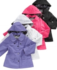 Rainy days will be fun when you put her in this stylish hooded trench coat from London fog. Rainy days will be fun when you put her in this stylish hooded trench coat from London fog.