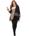 Pair your leggings with Style&co.'s long sleeve plus size sweater, punctuated by a handkerchief hem.