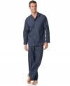 A great combination for at-home wear, this lightweight Club Room pajama set is a smart choice for any guy.