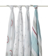 aden + anais 4 Pack Muslin Swaddle Blanket, Liam The Brave aden + anais 4 Pack Muslin Swaddle Blanket, Liam The Brave