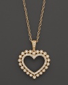 Diamond Heart Pendant Necklace in 14K Yellow Gold, 0.35 ct. tw.