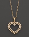 Diamond Heart Pendant Necklace in 14K Yellow Gold, 0.35 ct. tw.