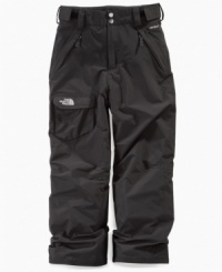As he sports in the snow, he'll keep warm and dry with these insulated snowpants from The North Face. As he sports in the snow, he'll keep warm and dry with these insulated snowpants from The North Face.