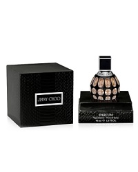 Discover Jimmy Choo Parfum -- a sensual and irresistible limited edition for the Holiday season! With its opulent character, Jimmy Choo Parfum is a sumptuous re-mastering of the original fragrance, for women who desire a more intense signature scent. The luscious, carnal opulence of Tiger Orchid is amplified by addictive Candied Orange, before evolving into an irresistible trail of Toffee Chypre defined by lingering notes of exotic Sandalwood and Patchouli. The classic Venetian glass bottle is elegantly dressed in black color. Discover Jimmy Choo Parfum -- a sensual and irresistible limited edition for the Holiday season! With its opulent character, Jimmy Choo Parfum is a sumptuous re-mastering of the original fragrance, for women who desire a more intense signature scent. The luscious, carnal opulence of Tiger Orchid is amplified by addictive Candied Orange, before evolving into an irresistible trail of Toffee Chypre defined by lingering notes of exotic Sandalwood and Patchouli. The classic Venetian glass bottle is elegantly dressed in black color.