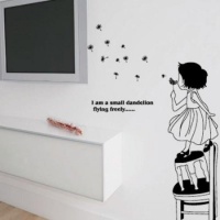 Peel N' Stick Dandelion Flower Girl Wall Art Decal Sticker Vinyl 44 H x 34 W Peel N' Stick Dandelion Flower Girl Wall Art Decal Sticker Vinyl 44 H x 34 W
