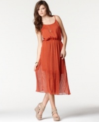 In a sweet polka dot print, this sheer chiffon Bar III midi dress evokes a vintage vibe that's perfect for a day date! In a sweet polka dot print, this sheer chiffon Bar III midi dress evokes a vintage vibe that's perfect for a day date!