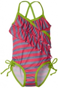 Pink Platinum Girls 2-6X Heather Stripe One Piece Swimsuit, Fuschia, 4 Pink Platinum Girls 2-6X Heather Stripe One Piece Swimsuit, Fuschia, 4