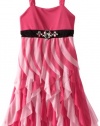 Bloome Girls 7-16 Waterfall Sleevless Dress, Pink, 14