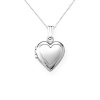 Sterling Silver Children's Hand Engraved Heart Locket Pendant Necklace , 13