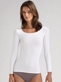 Buttery soft signature microfiber has no side seams for a smooth, sleek fit. Pullover style Long sleeves Micropolyamide/elastene Machine wash Made in Austria Buttery soft signature microfiber has no side seams for a smooth, sleek fit. Pullover style Long sleeves Micropolyamide/elastene Machine wash Made in Austria