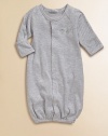 Pamper your little one with this soft, comfy and striped baby sack that converts to a coverall for easy dressing.CrewneckLong sleevesFront snap closureSnap bottomLegs have elastic cuffs94% pima cotton/6% polyesterMachine washImported Please note: Number of snaps may vary depending on size ordered.