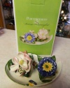 Portmeirion Botanic Hummingbird Floral Salt & Pepper Shaker Set on base