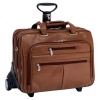 McKleinUSA OHARE 86534 Brown Leather Fly-Through Checkpoint-Friendly 17  Detachable Wheeled Laptop Case