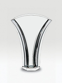 A sloping rim and fluid curves distinguish a finely crafted vase made of pure lead crystal. From the Gingko Collection 7½ high Hand wash Made in France A sloping rim and fluid curves distinguish a finely crafted vase made of pure lead crystal. From the Gingko Collection 7½ high Hand wash Made in France