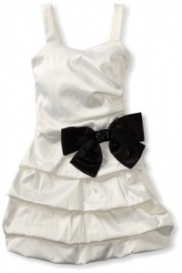 Ruby Rox Girls 7-16 Pick-Up With Drop Waist Bow, Ivory/Black, 8 Ruby Rox Girls 7-16 Pick-Up With Drop Waist Bow, Ivory/Black, 8