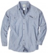 Key Industries Men's Big-Tall Long Sleeve Button Down Pre-Washed Chambray Shirt