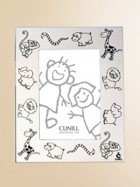 An heirloom-quality frame for baby boys and girls alike, created with adorable zoo-animal detail in silverplated metal. Silverplated metal Accommodates a 4 X 6 photograph Wipe clean Made in Spain An heirloom-quality frame for baby boys and girls alike, created with adorable zoo-animal detail in silverplated metal. Silverplated metal Accommodates a 4 X 6 photograph Wipe clean Made in Spain