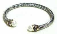 Designer Inspired X-Large Cable Bracelet-Pearl