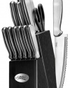 Ginsu 14-Piece Stainless Steel Knife Block Set, with Black Block