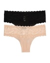 A lightweight thong with floral mesh panels and no elastic for a barely there style. Style #LIITA0321