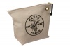 Klein Tools 5539NAT Canvas Zipper Bag for Consumables, Natural