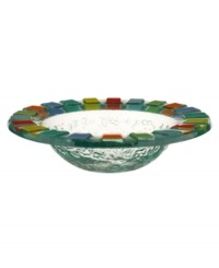 Spice up your Twist Alea collection with this bold serving bowl. Textured glass is edged with colorful tiles in a festive complement to the cheery porcelain dinnerware patterns from Villeroy & Boch. Spice up your Twist Alea collection with this bold serving bowl. Textured glass is edged with colorful tiles in a festive complement to the cheery porcelain dinnerware patterns from Villeroy & Boch.