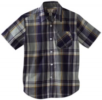 Volcom Boys 8-20 Ex Factor Plaid Short Sleeve Youth Shirt, Sea Navy, Large Volcom Boys 8-20 Ex Factor Plaid Short Sleeve Youth Shirt, Sea Navy, Large