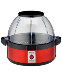 Pop star! Equipped with a halogen heater and built-in stirrer, this popcorn maker reduces the amount of oil needed, so you can enjoy up to 20 cups of perfectly popped deliciousness right at home with ease & an even healthier approach. 5-year warranty. Model WPM10. Pop star! Equipped with a halogen heater and built-in stirrer, this popcorn maker reduces the amount of oil needed, so you can enjoy up to 20 cups of perfectly popped deliciousness right at home with ease & an even healthier approach. 5-year warranty. Model WPM10.