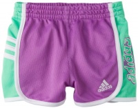 Adidas Girls 2-6x Iconic Mesh Short, Purple, 6XA Adidas Girls 2-6x Iconic Mesh Short, Purple, 6XA