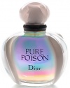 New from Christian Dior, Pure Poison for the seductress within. A modern, sensually floral fragrance with top notes of sweet orange, Calabrean bergamot, and Sicilian mandarin that segue into middle notes of orange flower, jasmine samac, and hydroponic living gardenia finished by base notes of sandalwood, white amber and musk. Made in France. 