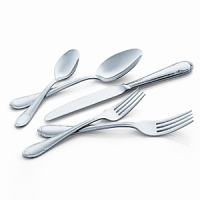 The classic beaded edge on Mademoiselle flatware will add a touch of elegance to every table setting. Impeccable craftsmanship in every piece. The classic beaded edge on Mademoiselle flatware will add a touch of elegance to every table setting. Impeccable craftsmanship in every piece.