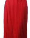 JS Collections Women's One Shoulder Pleated Chiffon Dress 2 Red [Apparel]