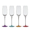 Speak your mind with colorful accessories from kate spade new york featuring whimsical phrases and designs. Each of these champagne flutes features a jewel-toned base and the word pop, fizz, clink or cheer etched into its bowl.