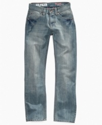 SoHo style. He can cuff these long denim jeans or let them break lower on his favorite pair of boots for refined style. From one of Macy's favorite companies, Tommy Hilfiger! SoHo style. He can cuff these long denim jeans or let them break lower on his favorite pair of boots for refined style. From one of Macy's favorite companies, Tommy Hilfiger!