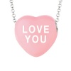 Sweetheart Jewelry Sterling Silver 17mm Colored Enamel Heart Pendant Necklace