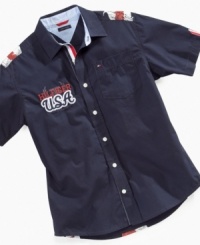 Brighton Boys. He can show off his rocker style with the Union Jack on the back of this shirt from Tommy Hilfiger. Brighton Boys. He can show off his rocker style with the Union Jack on the back of this shirt from Tommy Hilfiger.