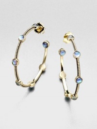From the Estonia Collection. Graceful hoops with a rich beaded texture are dotted with bezel-set stones of crystal over mother-of-pearl for a lovely, light-catching effect.CrystalMother-of-pearlBronzeDiameter, about 2Post backMade in USA From the Estonia Collection. Graceful hoops with a rich beaded texture are dotted with bezel-set stones of crystal over mother-of-pearl for a lovely, light-catching effect.CrystalMother-of-pearlBronzeDiameter, about 2Post backMade in USA