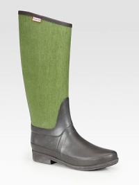 Traditional rubber style with a stretch cotton upper for added comfort. Shaft, 14½ Leg circumference, 15 Rubber and cotton upper Rubber sole Padded insole ImportedOUR FIT MODEL RECOMMENDS ordering true whole size; ½ sizes should order the next whole size up. Traditional rubber style with a stretch cotton upper for added comfort. Shaft, 14½ Leg circumference, 15 Rubber and cotton upper Rubber sole Padded insole ImportedOUR FIT MODEL RECOMMENDS ordering true whole size; ½ sizes should order the next whole size up.